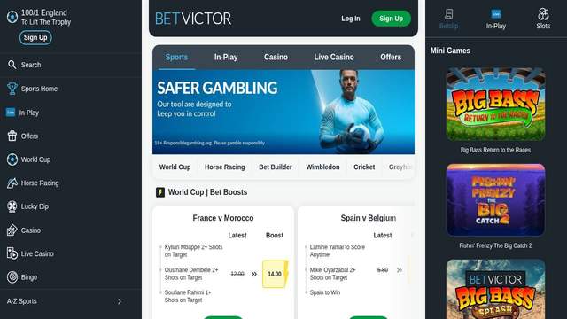 BetVictor casino screenshot